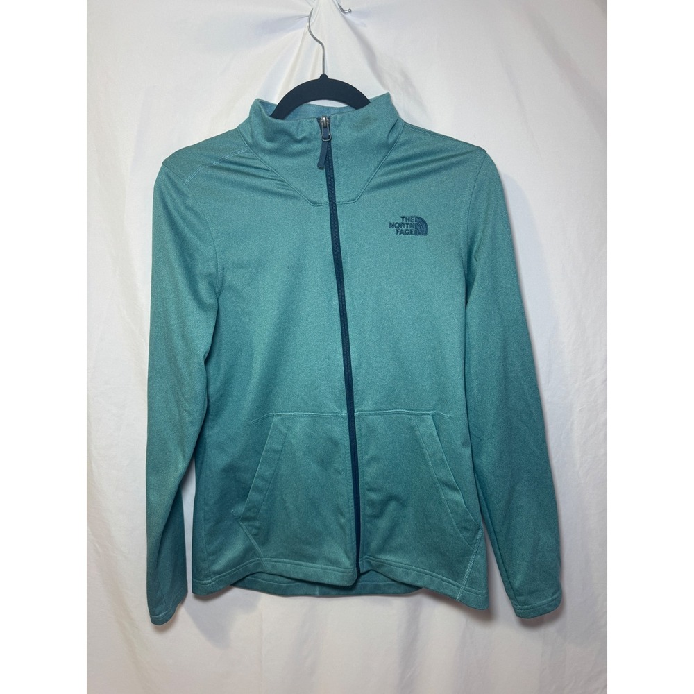 The North Face Womens M Sweater Fleece Jacket Teal Heathered Full Zip